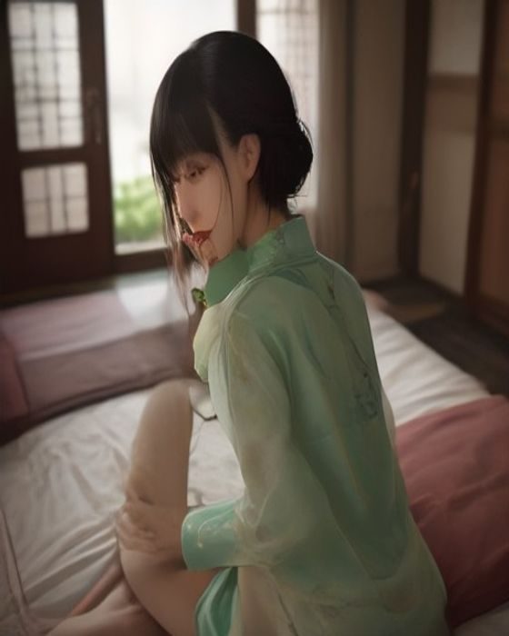 妻中蜜1剧情场景截图，女主角在温暖室内光线下若有所思的侧颜特写，情绪细腻